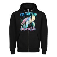 Black im turtley adorable turtle Zipper Hoodie - MaliasSmallBusiness