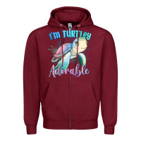 Burgundy im turtley adorable turtle Zipper Hoodie - MaliasSmallBusiness