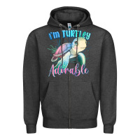 Charcoal Heather im turtley adorable turtle Zipper Hoodie - MaliasSmallBusiness