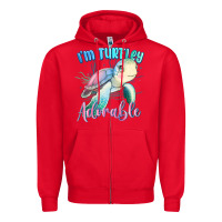 Red im turtley adorable turtle Zipper Hoodie - MaliasSmallBusiness
