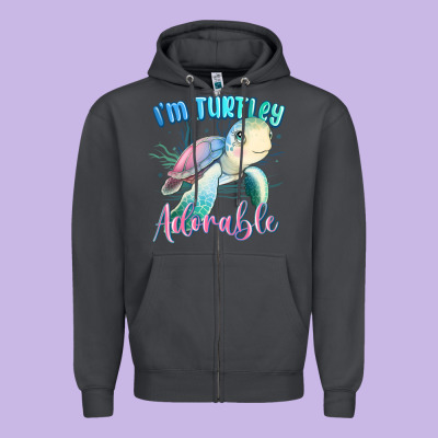 Im Turtley Adorable Turtle Zipper Hoodie Designed By Maliassmallbusiness