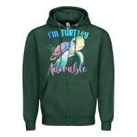 Sports Green im turtley adorable turtle Zipper Hoodie - MaliasSmallBusiness