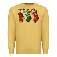 Antique Gold Christmas Socks With Santa Letter Premium Sweatshirt - LillyAllenDesigns
