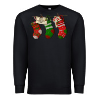 Black Christmas Socks With Santa Letter Premium Sweatshirt - LillyAllenDesigns