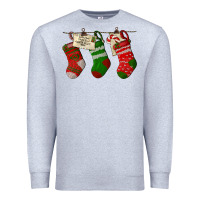 Heather Grey Christmas Socks With Santa Letter Premium Sweatshirt - LillyAllenDesigns