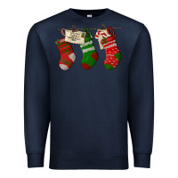Navy Christmas Socks With Santa Letter Premium Sweatshirt - LillyAllenDesigns