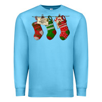 Ocean Blue Christmas Socks With Santa Letter Premium Sweatshirt - LillyAllenDesigns