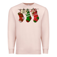 Pale Pink Christmas Socks With Santa Letter Premium Sweatshirt - LillyAllenDesigns