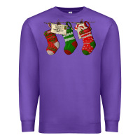 Purple Christmas Socks With Santa Letter Premium Sweatshirt - LillyAllenDesigns