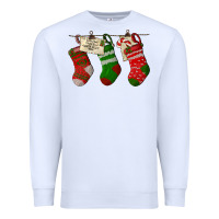 White Christmas Socks With Santa Letter Premium Sweatshirt - LillyAllenDesigns