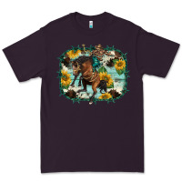 Plum western rodeo horse cowhide sunflowers Premium Tee - BarkalooDesign