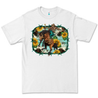White western rodeo horse cowhide sunflowers Premium Tee - BarkalooDesign