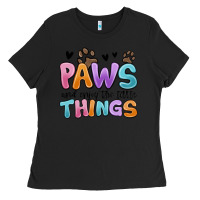 Black paws and enjoy the little things Ladies Tee - MaliasSmallBusiness