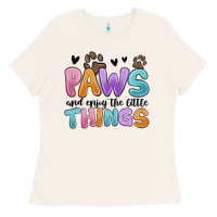 Bone paws and enjoy the little things Ladies Tee - MaliasSmallBusiness