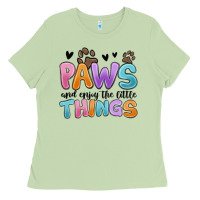Matcha paws and enjoy the little things Ladies Tee - MaliasSmallBusiness