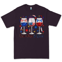 Plum red wine and blue wine glasses Premium Tee - texasbilliewilder