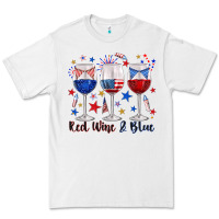 White red wine and blue wine glasses Premium Tee - texasbilliewilder