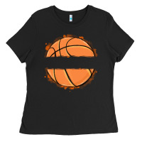 Black custom basketball Ladies Tee - MaliasSmallBusiness