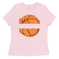 Bubblegum Pink custom basketball Ladies Tee - MaliasSmallBusiness
