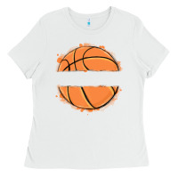 White custom basketball Ladies Tee - MaliasSmallBusiness