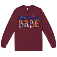 Burgundy american babe Long Sleeve Tee - LillyAllenDesigns