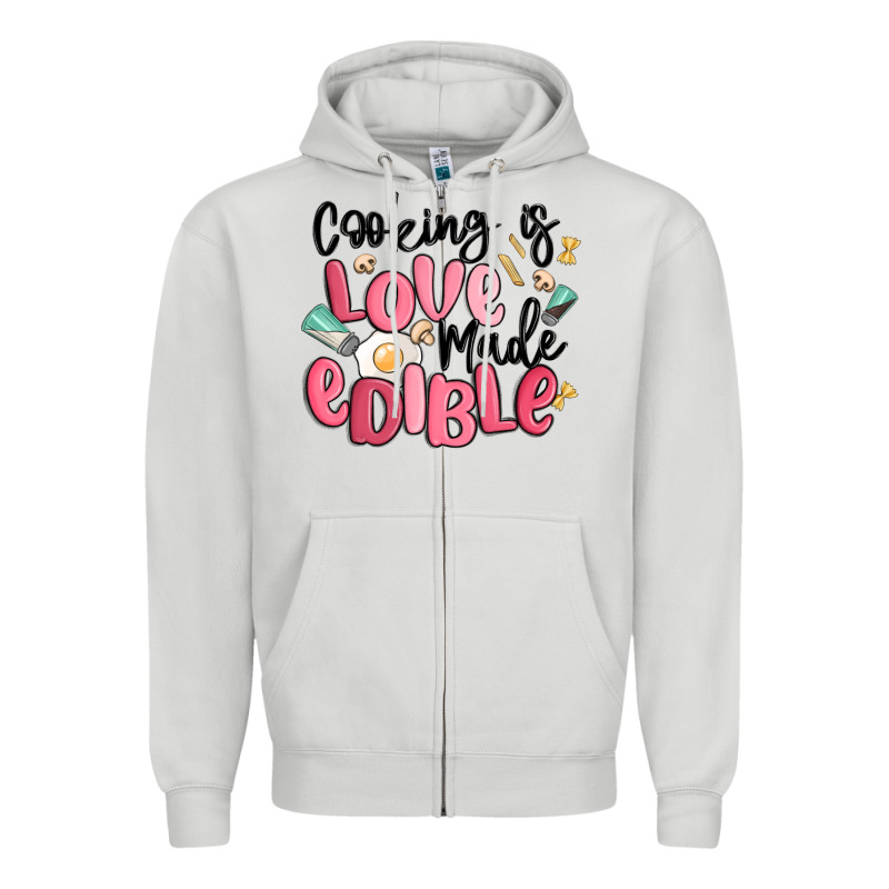 Cooking Is Love Made Edible Zipper Hoodie by MaliasSmallBusiness | Teevron