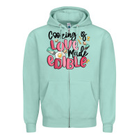 Seafoam cooking is love made edible Zipper Hoodie - MaliasSmallBusiness