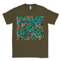 Army Green gemstone turquoises aztec leopard cowhide Classic Tee - Artiststas