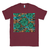 Burgundy gemstone turquoises aztec leopard cowhide Classic Tee - Artiststas