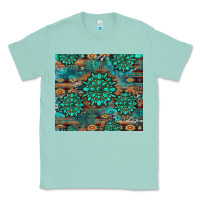 Seafoam gemstone turquoises aztec leopard cowhide Classic Tee - Artiststas