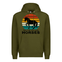 Army Green Just A Girl Who Loves Horses Premium Hoodie - Bettercallsaul