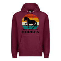 Burgundy Just A Girl Who Loves Horses Premium Hoodie - Bettercallsaul