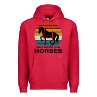 Cardinal Just A Girl Who Loves Horses Premium Hoodie - Bettercallsaul