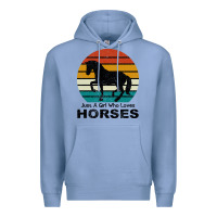 Colony Blue Just A Girl Who Loves Horses Premium Hoodie - Bettercallsaul