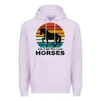 Lilac Just A Girl Who Loves Horses Premium Hoodie - Bettercallsaul