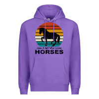 Purple Just A Girl Who Loves Horses Premium Hoodie - Bettercallsaul