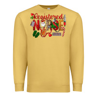 Antique Gold Registered Nurse Christmas Premium Sweatshirt - LillyAllenDesigns