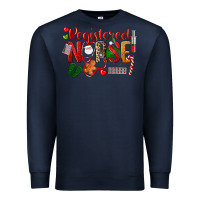 Navy Registered Nurse Christmas Premium Sweatshirt - LillyAllenDesigns