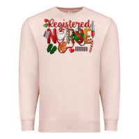 Pale Pink Registered Nurse Christmas Premium Sweatshirt - LillyAllenDesigns