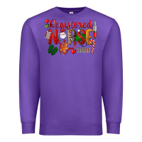 Purple Registered Nurse Christmas Premium Sweatshirt - LillyAllenDesigns