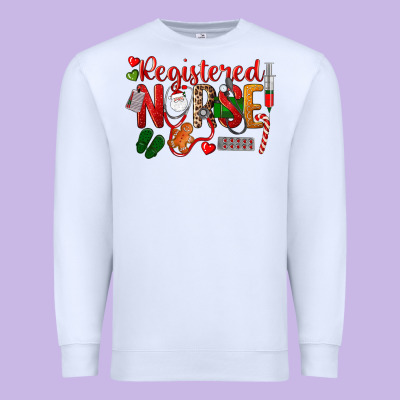 Registered Nurse Christmas Premium Sweatshirt Designed By Lillyallendesigns