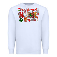 White Registered Nurse Christmas Premium Sweatshirt - LillyAllenDesigns