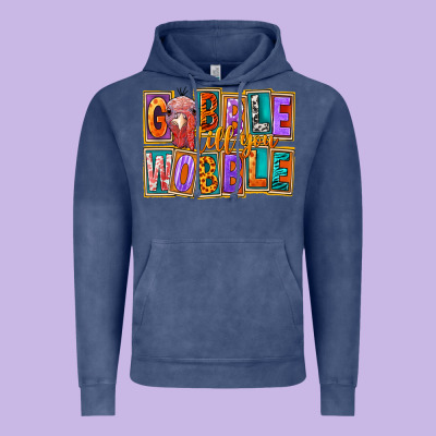 Gobble Till You Wobble Vintage Hoodie Designed By Fadigitalartstudio