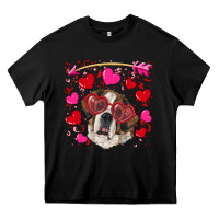 Black valentine's day  saint bernard dog Heavy Core Tee - RanaPortraitStore