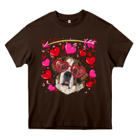 Chocolate Brown valentine's day  saint bernard dog Heavy Core Tee - RanaPortraitStore