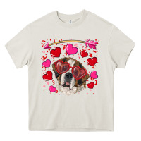 Cream valentine's day  saint bernard dog Heavy Core Tee - RanaPortraitStore