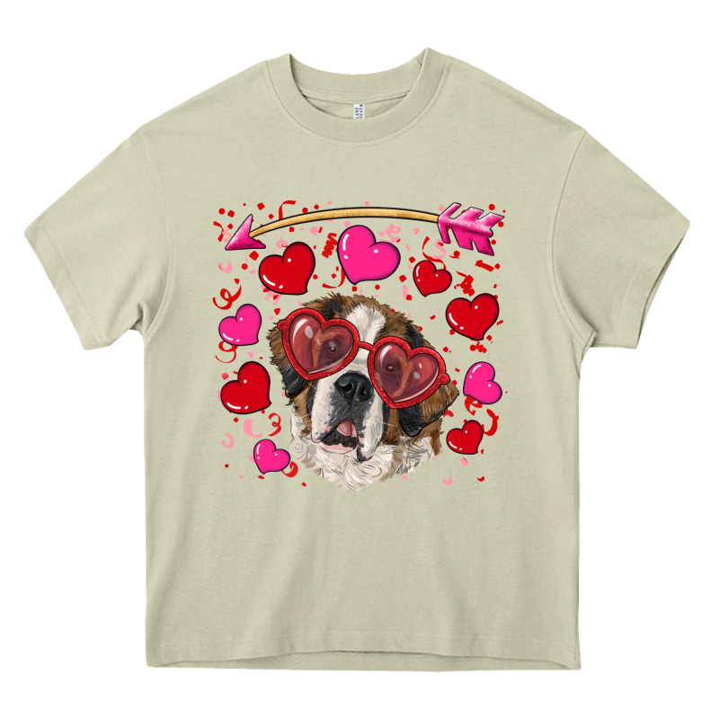 Valentine's Day  Saint Bernard Dog Heavy Core Tee by RanaPortraitStore | Teevron
