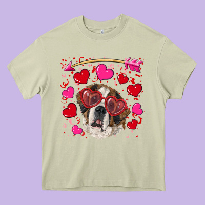 Heavy Core Tee valentine's day  saint bernard dog