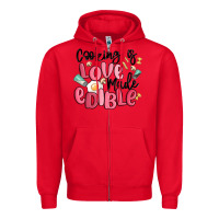 Red cooking is love made edible Zipper Hoodie - MaliasSmallBusiness