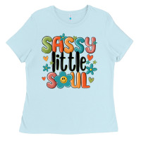 Baby Blue sassy little soul smiley Ladies Tee - MaliasSmallBusiness